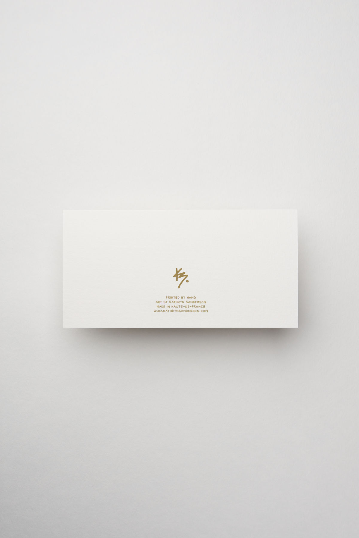 1/3 A4 greetings card back printed in Gold